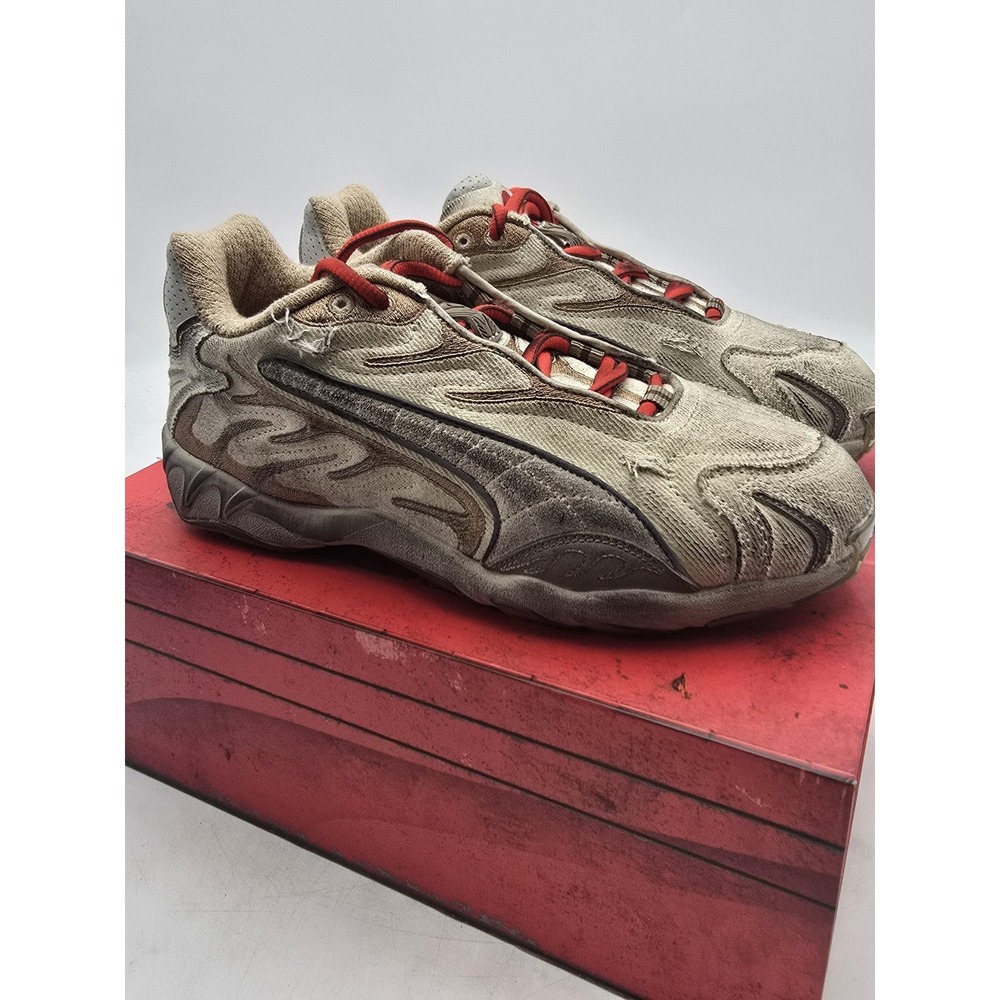 PUMA A$AP Rocky Inhale Distressed Canvas Shoes Mens Size 5.5‎ Beige Sneaker New